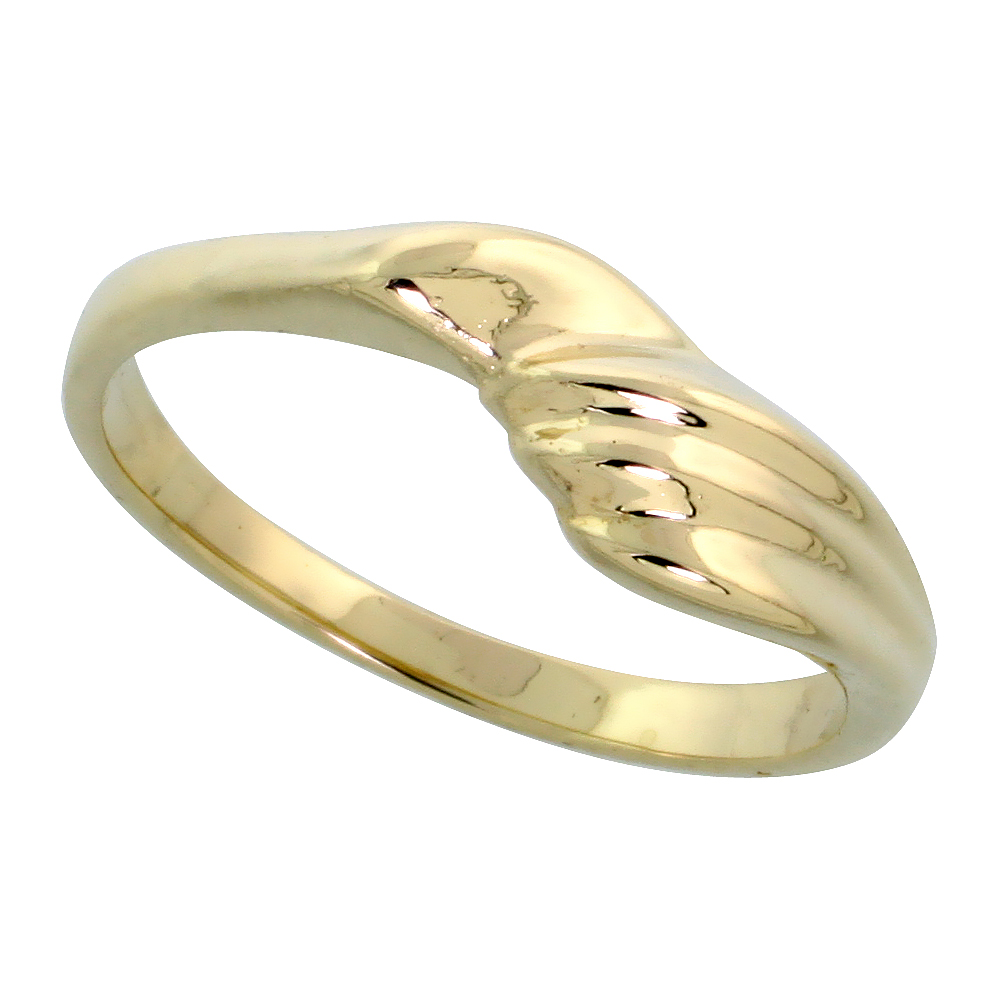 14k Gold Freeform Ring, 1/4" (6mm) wide