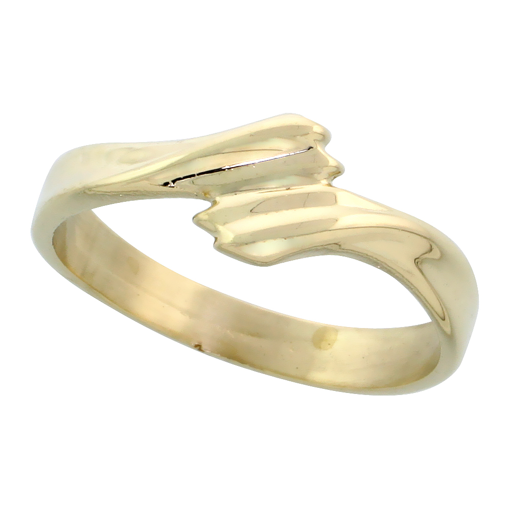 14k Gold Contemporary Ribbon Ring, 1/4&quot; (6.5mm) wide