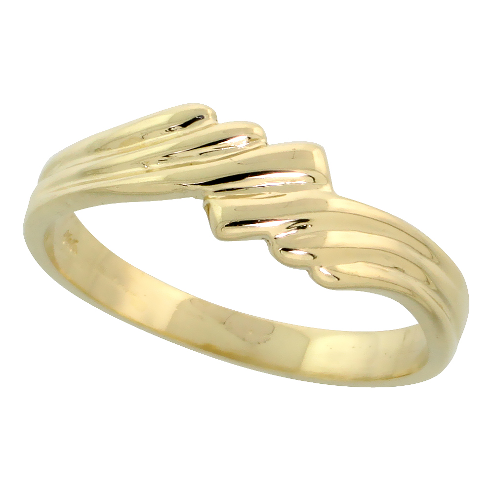 14k Gold Freeform Grooved Band, 3/16" (5mm) wide