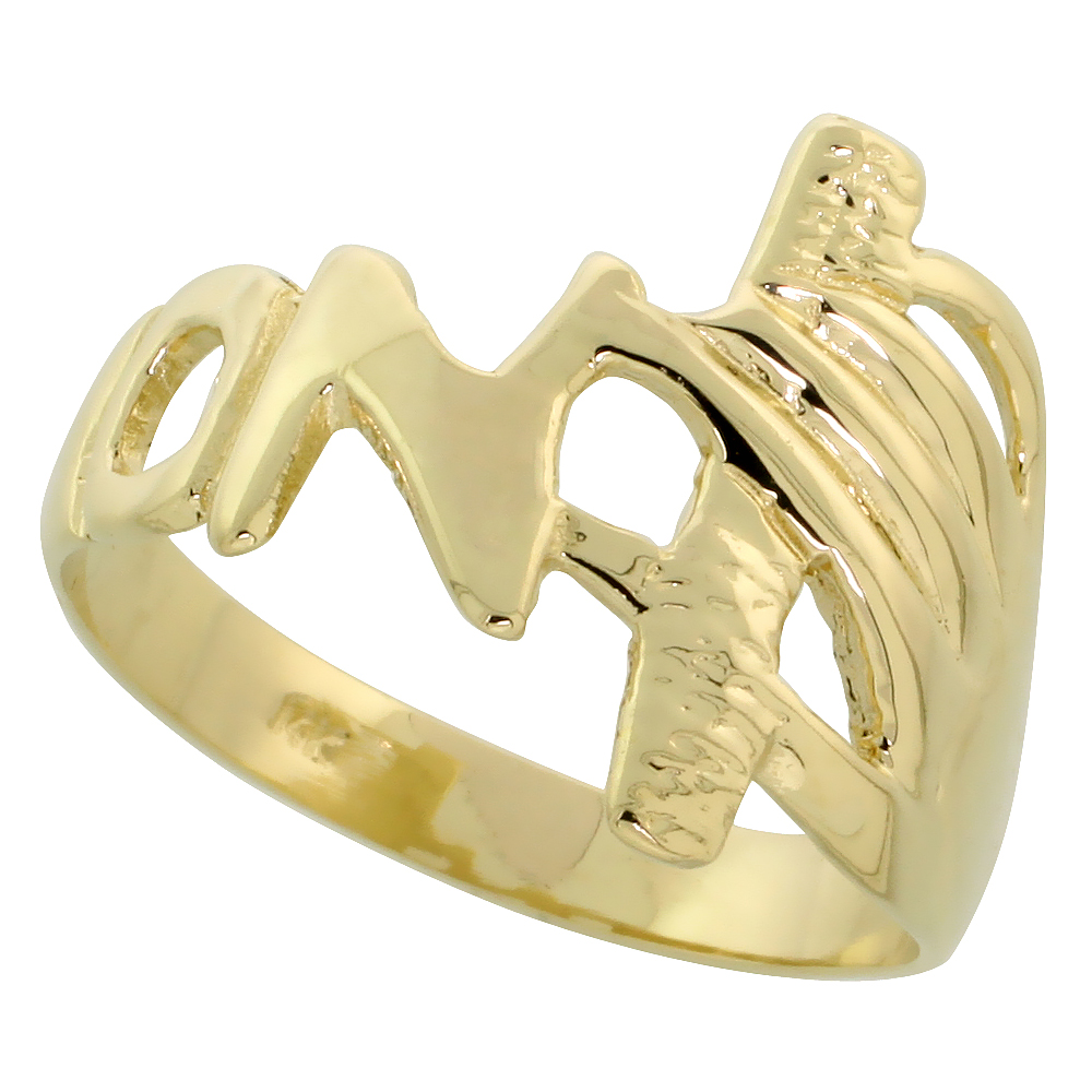 14k Gold Hand Ring, 1/2" (13mm) wide