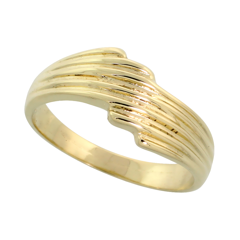 14k Gold Freeform Grooved Ring, 1/4" (7mm) wide