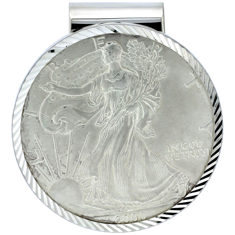 Sterling Silver Eagle Money Clip 1 oz Coin Included