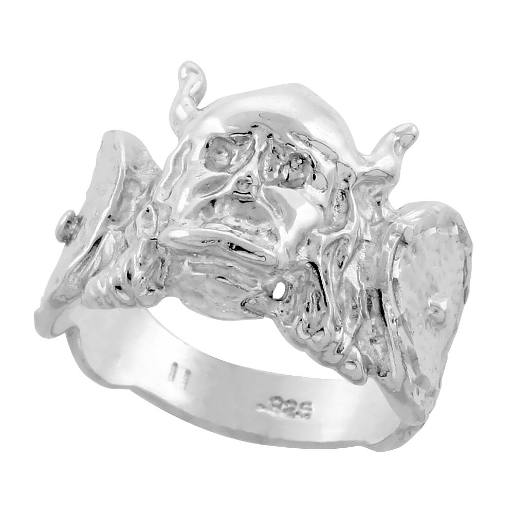 Sterling Silver Viking Ring Diamond Cut Finish 5/8 inch wide, sizes 8 - 13