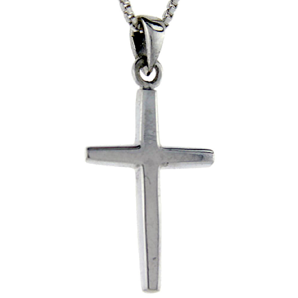 Sterling Silver Cross Pendant, 1 1/4 inch tall
