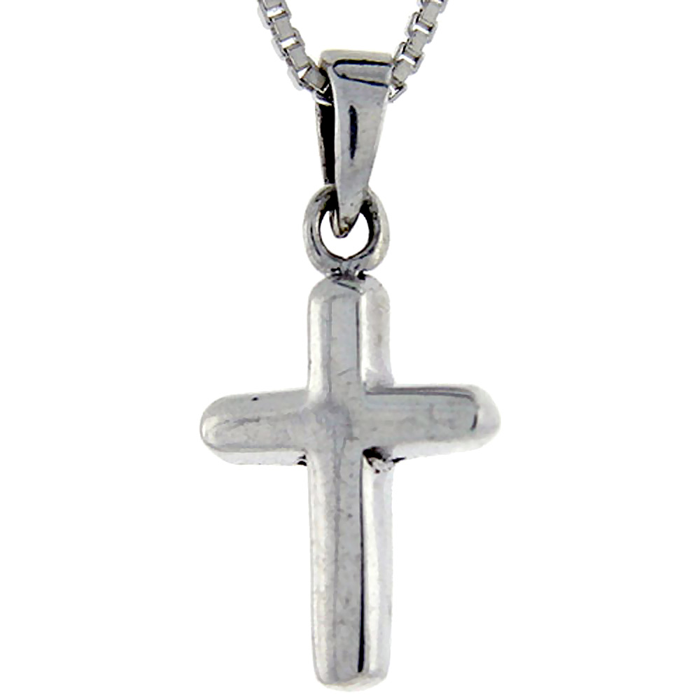 Sterling Silver Small Cross Pendant, 3/4 inch tall
