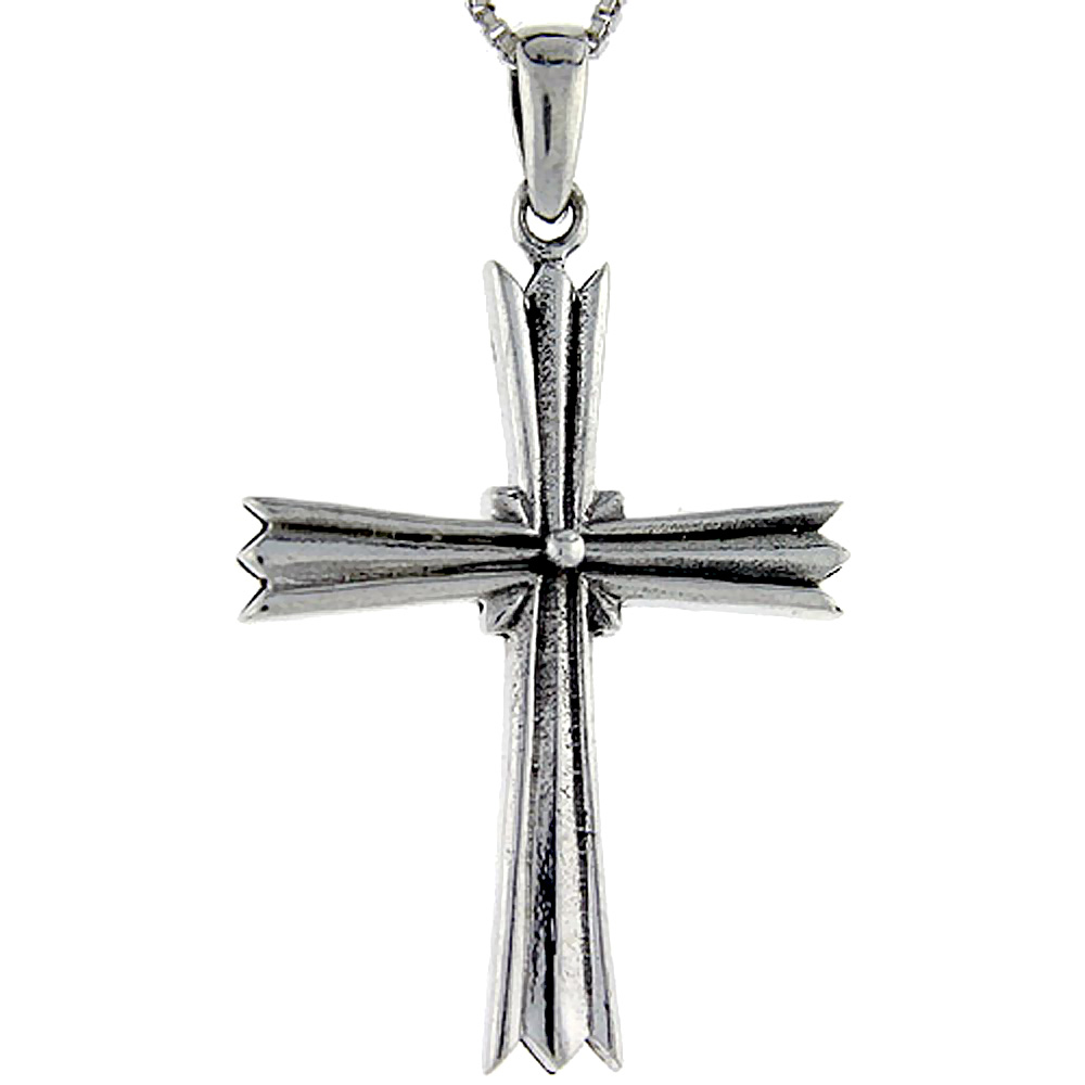 Sterling Silver Cross Pendant, 1 3/4 inch tall