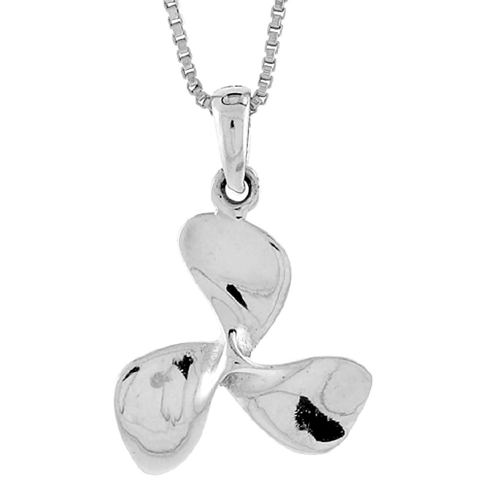 Sterling Silver Boat Propeller Pendant, 3/4 inch