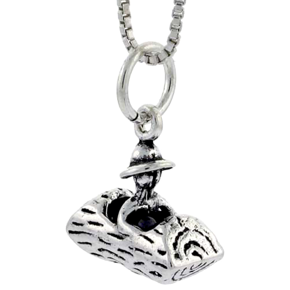 Sterling Silver Log Driver Charm, 1/2 inch tall