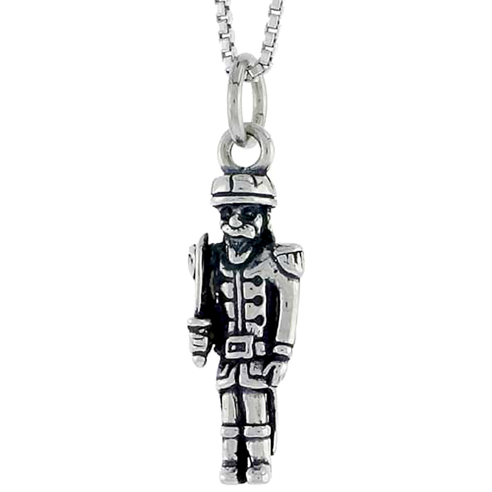 Sterling Silver Soldier Charm, 7/8 inch tall