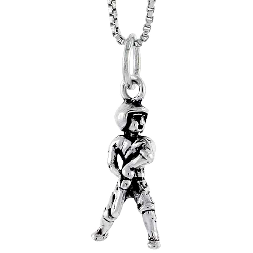 Sterling Silver Baseball Player Charm, 3/4 inch tall