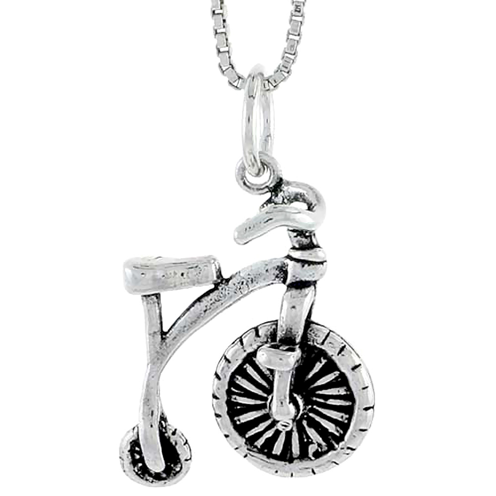 Sterling Silver High-Step Bicycle Charm, 3/4 inch tall
