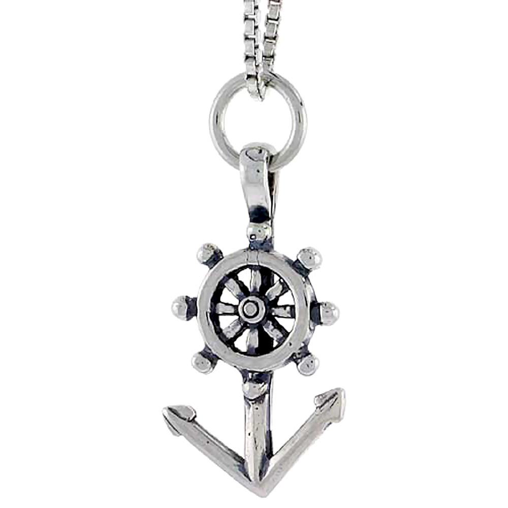 Sterling Silver Anchor Charm, 3/4 inch tall