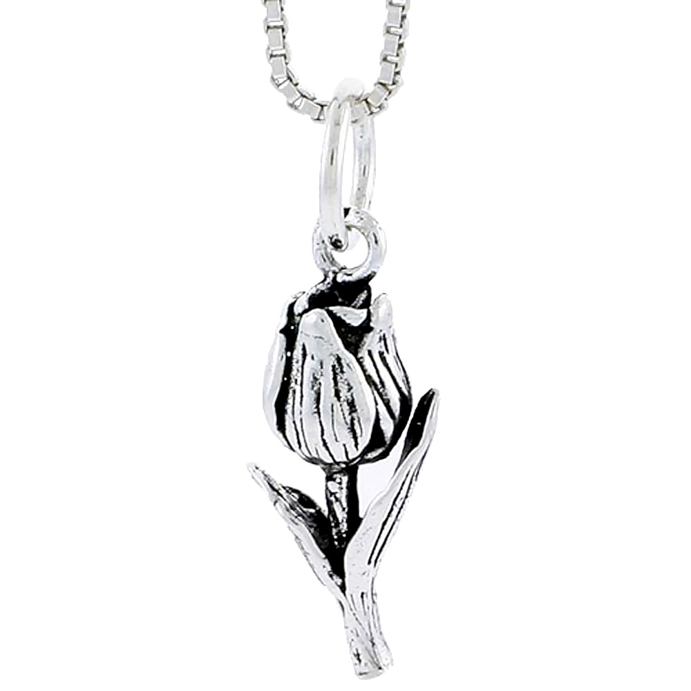 Sterling Silver Tulip Charm, 3/4 inch tall