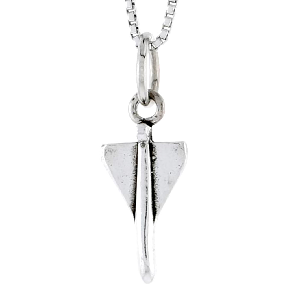 Sterling Silver Jet Plane Charm, 5/8 inch tall