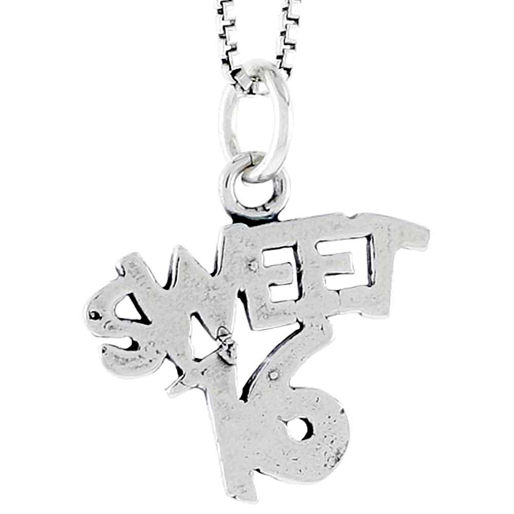 Sterling Silver Sweet 16 Word Charm, 1/2 inch tall