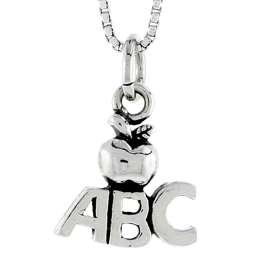 Sterling Silver ABC Charm, 1/2 inch tall
