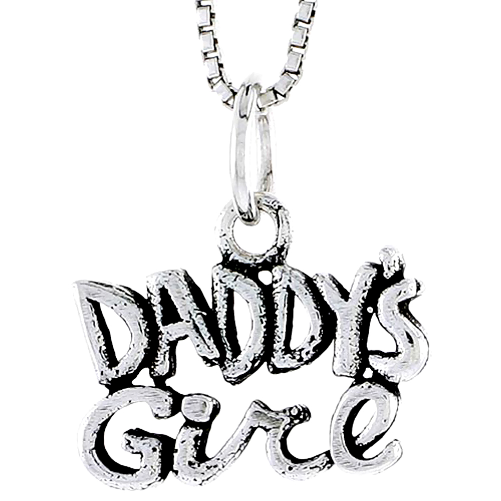 Sterling Silver Daddy's Girl Word Charm, 1/2 inch tall