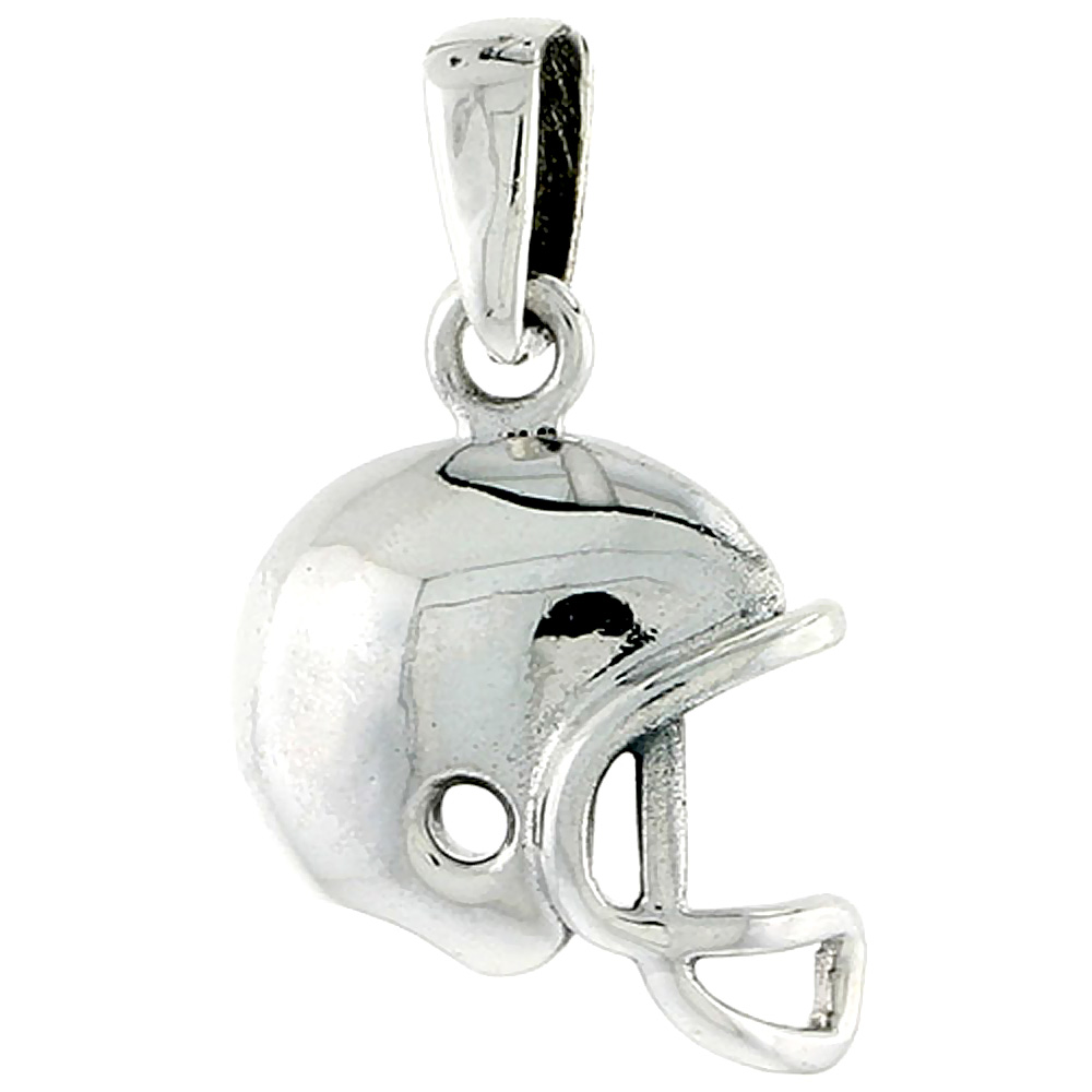 Sterling Silver Football Helmet Charm, 5/8 inch tall
