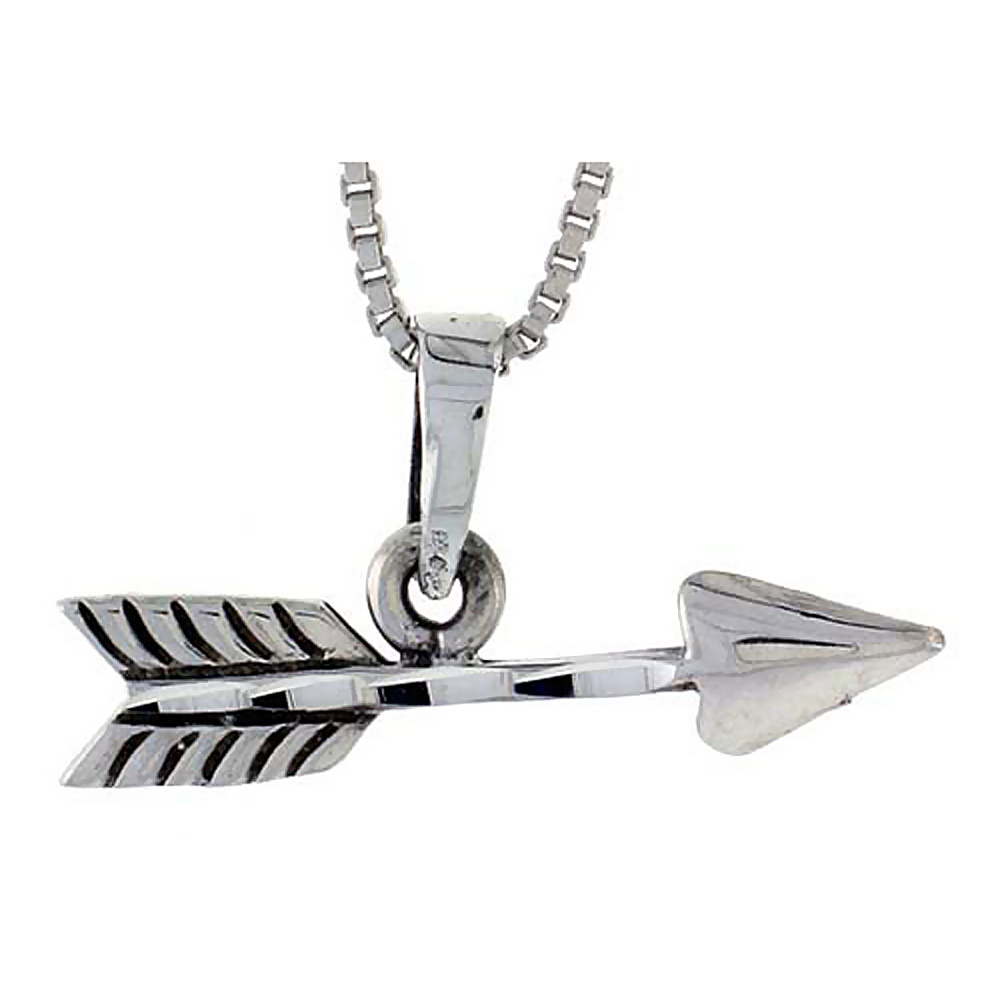 Sterling Silver Arrow Pendant, 1 inch tall