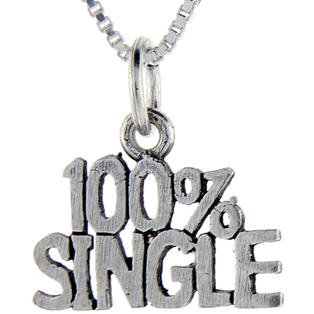 Sterling Silver 100% Single Word Pendant, 1 inch wide