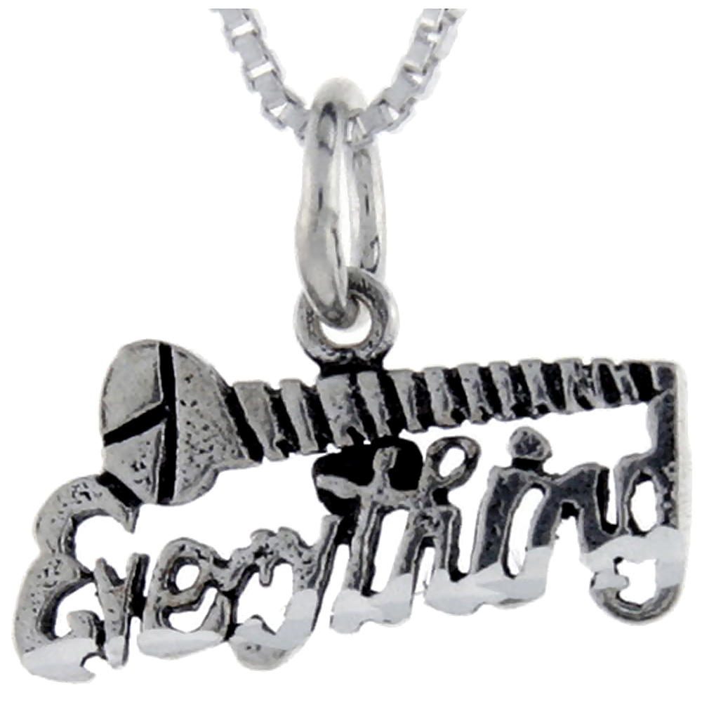 Sterling Silver Screw Everything Word Pendant, 1 inch wide