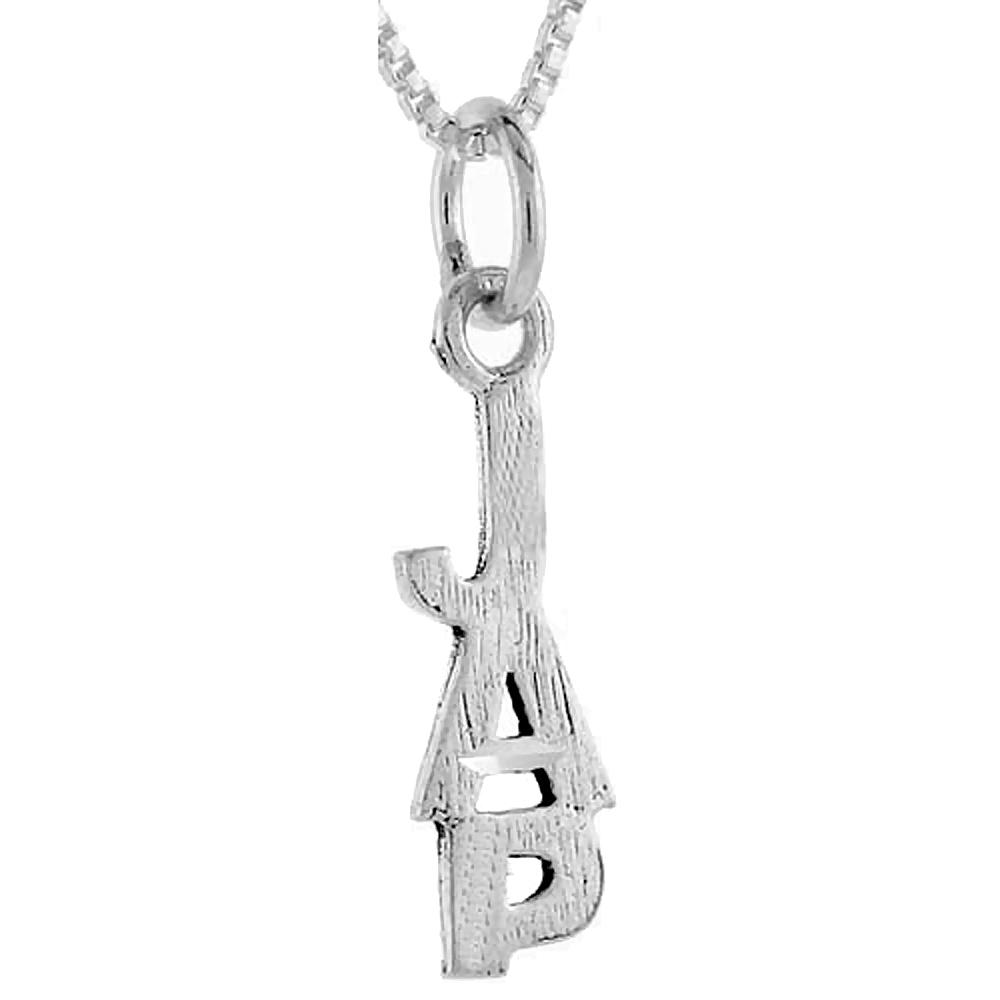 Sterling Silver JAP Word Pendant, 1 inch wide