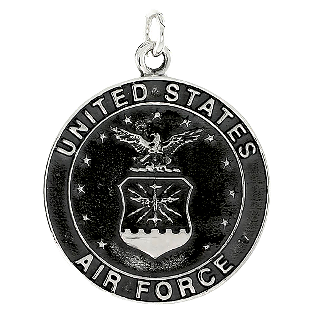 Sterling Silver U.S. Air Force Medal, 1 1/4" (32 mm) tall