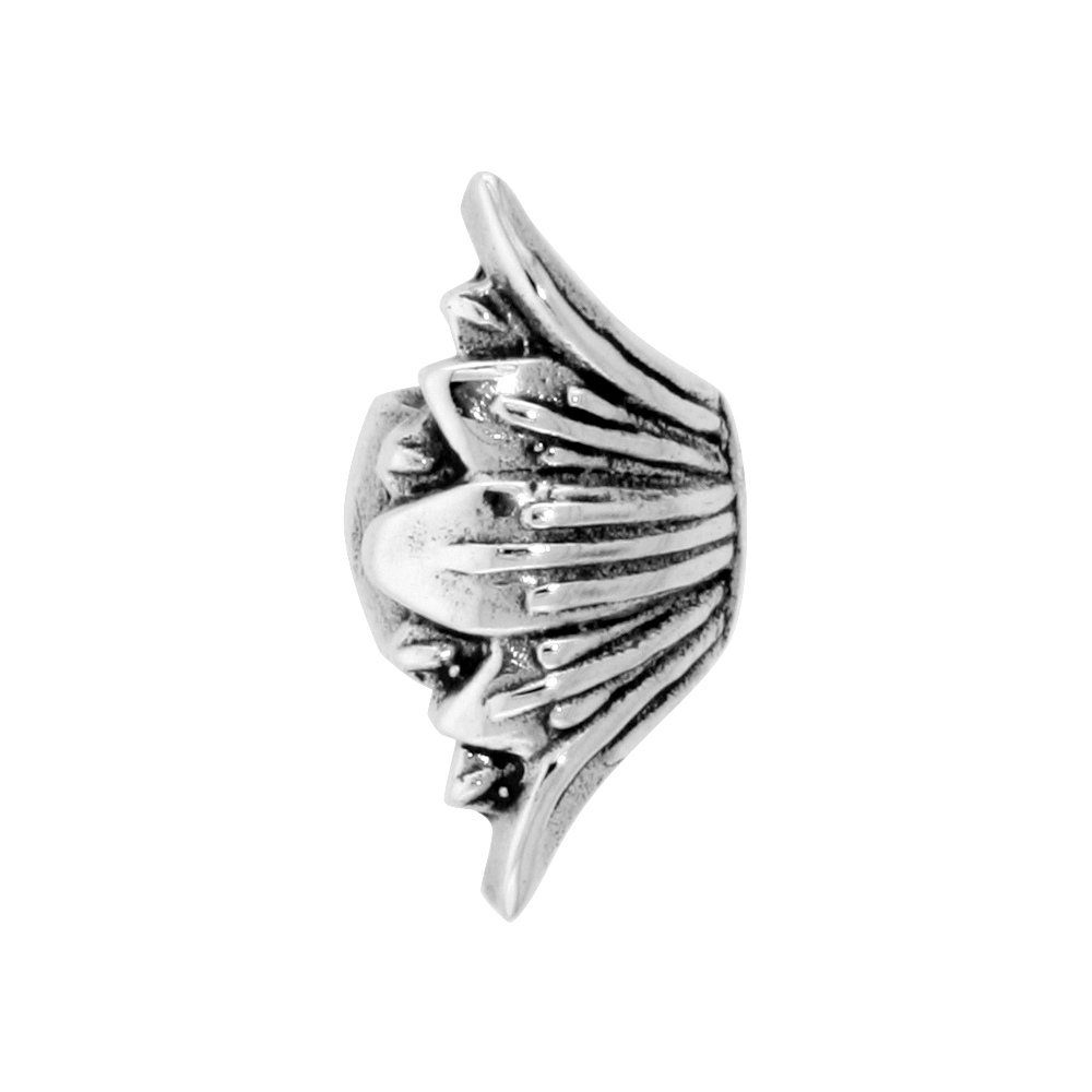 Sterling Silver Art Deco Fan Charm Bead for Charm Bracelets fits 3mm Snake Chain Bracelets Oxidized Finish
