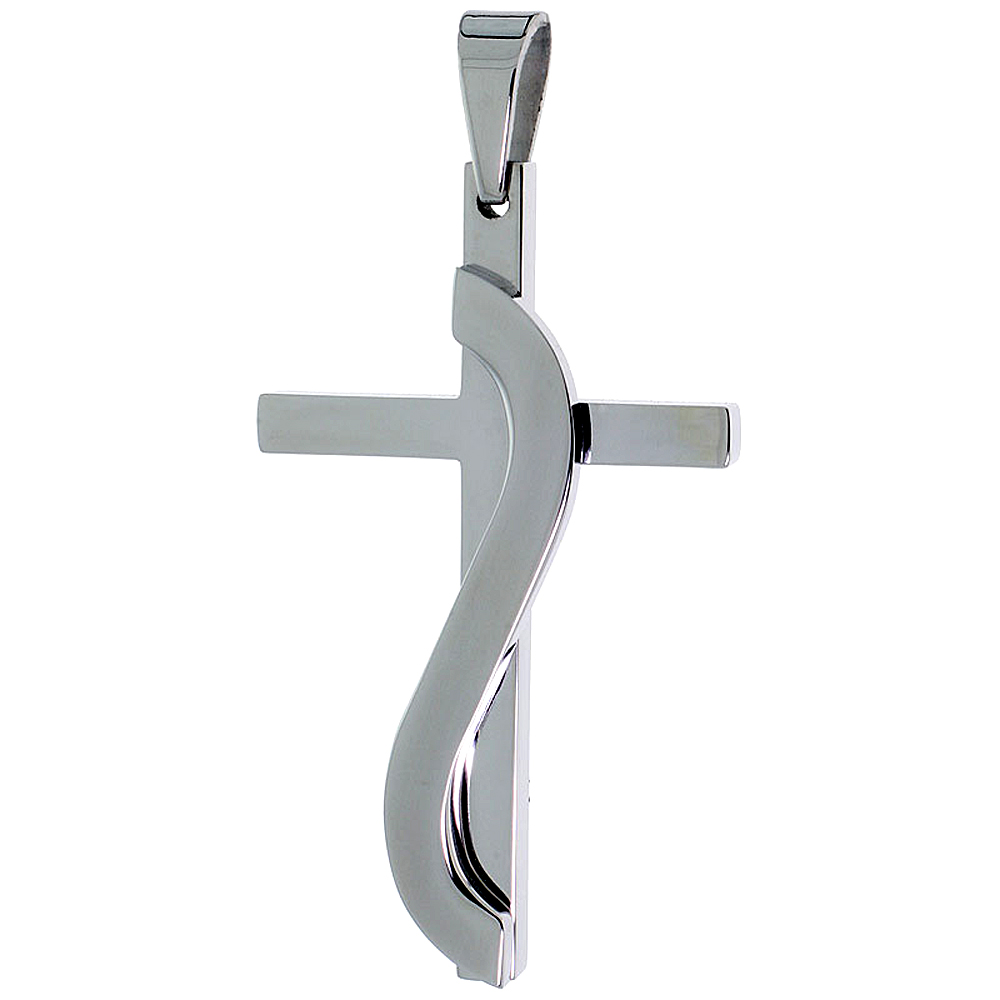 Stainless Steel Methodist Cross Necklace, 30 inch chain