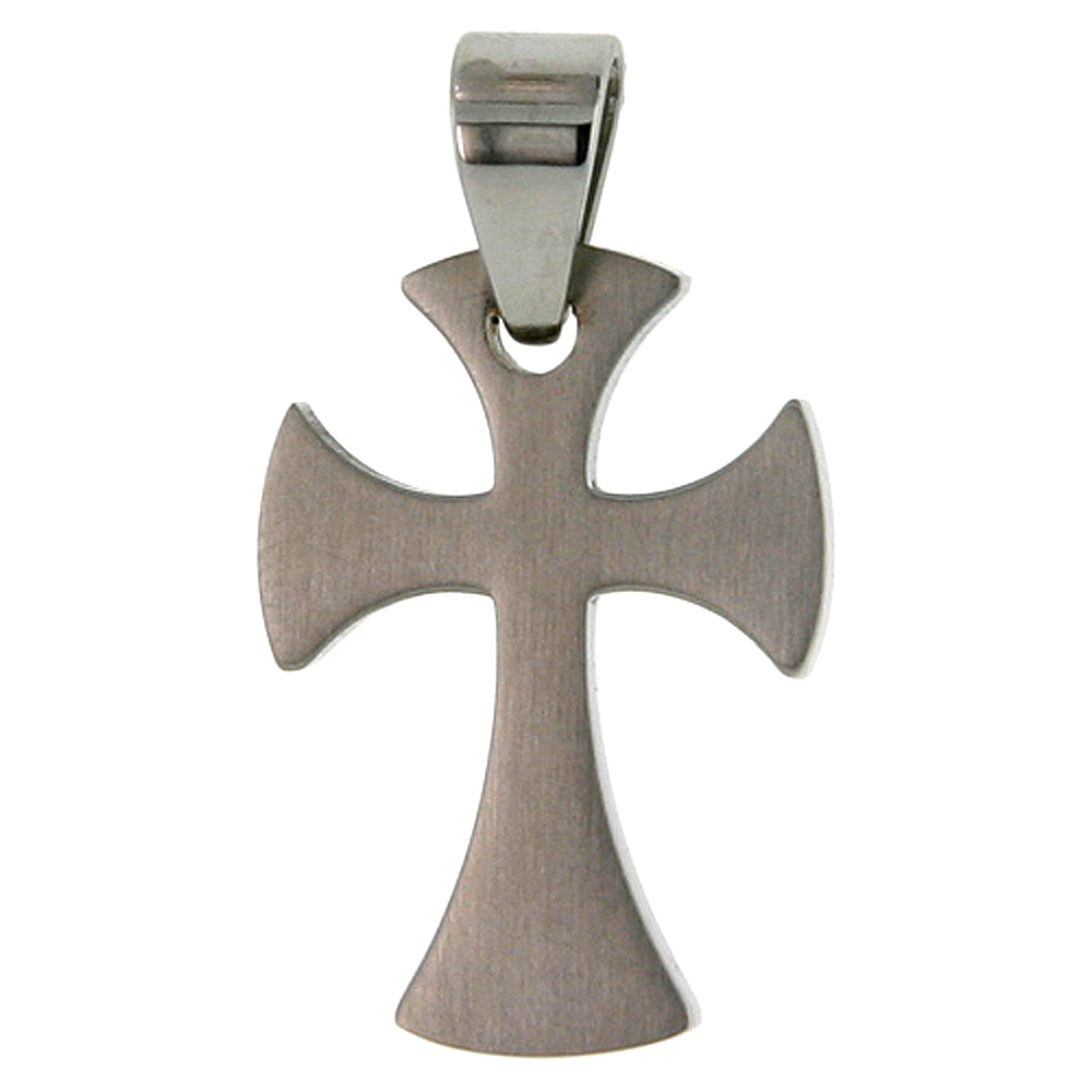 Stainless Steel Cross Necklace 1 inch tall, w/ 30 inch Chain