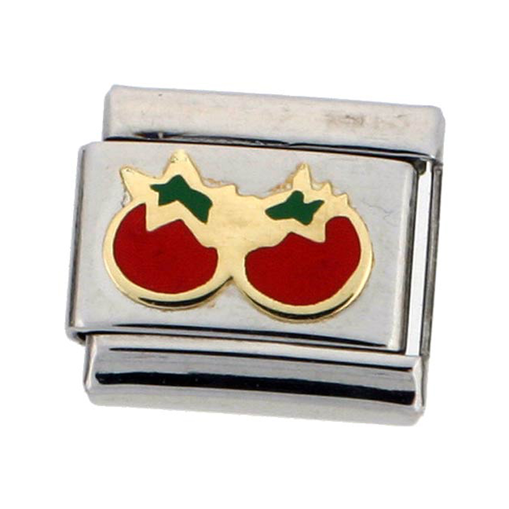 Stainless Steel 18k Gold Tomatoes Charm for Italian Charm Bracelets