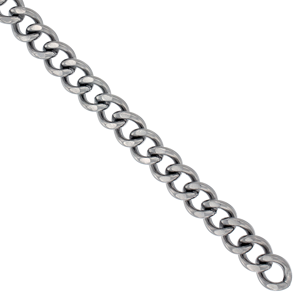 Stainless Steel Cuban Curb Link Chain 10 mm (3/8 in.) wide Necklaces &amp; Bracelets all Lengths