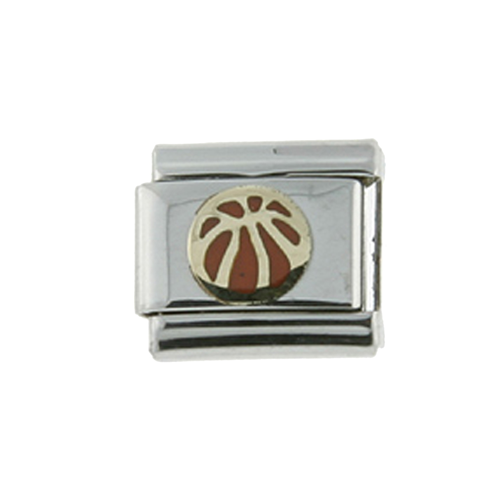 Stainless Steel 18k Gold Basketball Charm for Italian Charm Bracelets