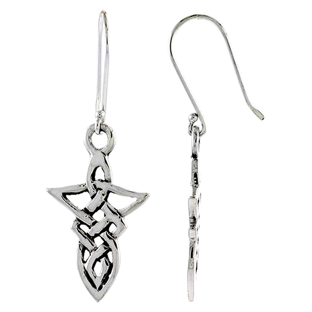 Sterling Silver Celtic Earrings, 7/8 inch long