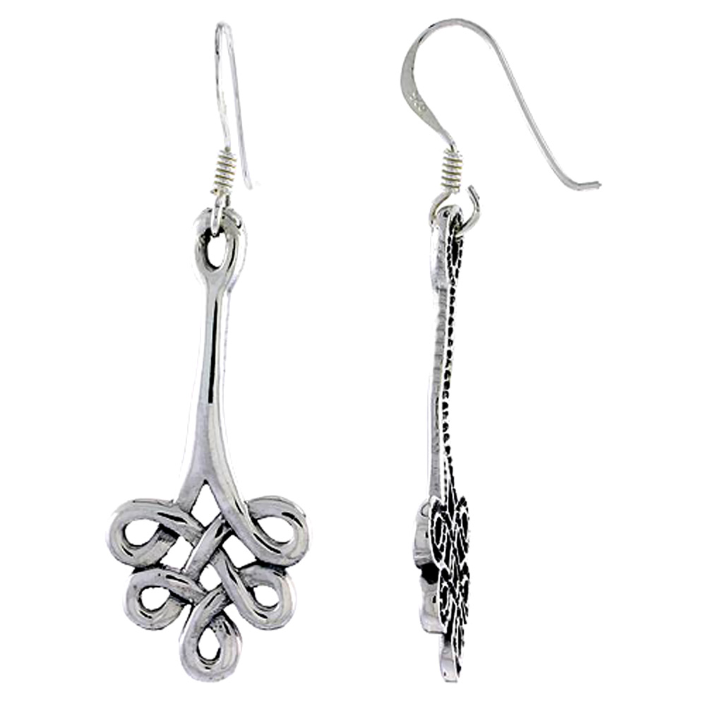 Sterling Silver Celtic Earrings,1 1/4 inch long