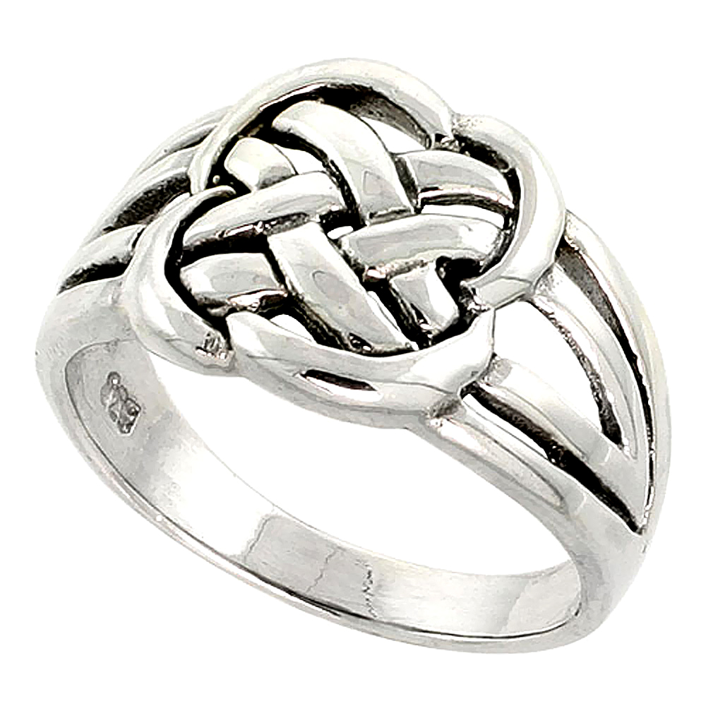 Sterling Silver Celtic Knot Ring 7/16 inch wide, sizes 9-14