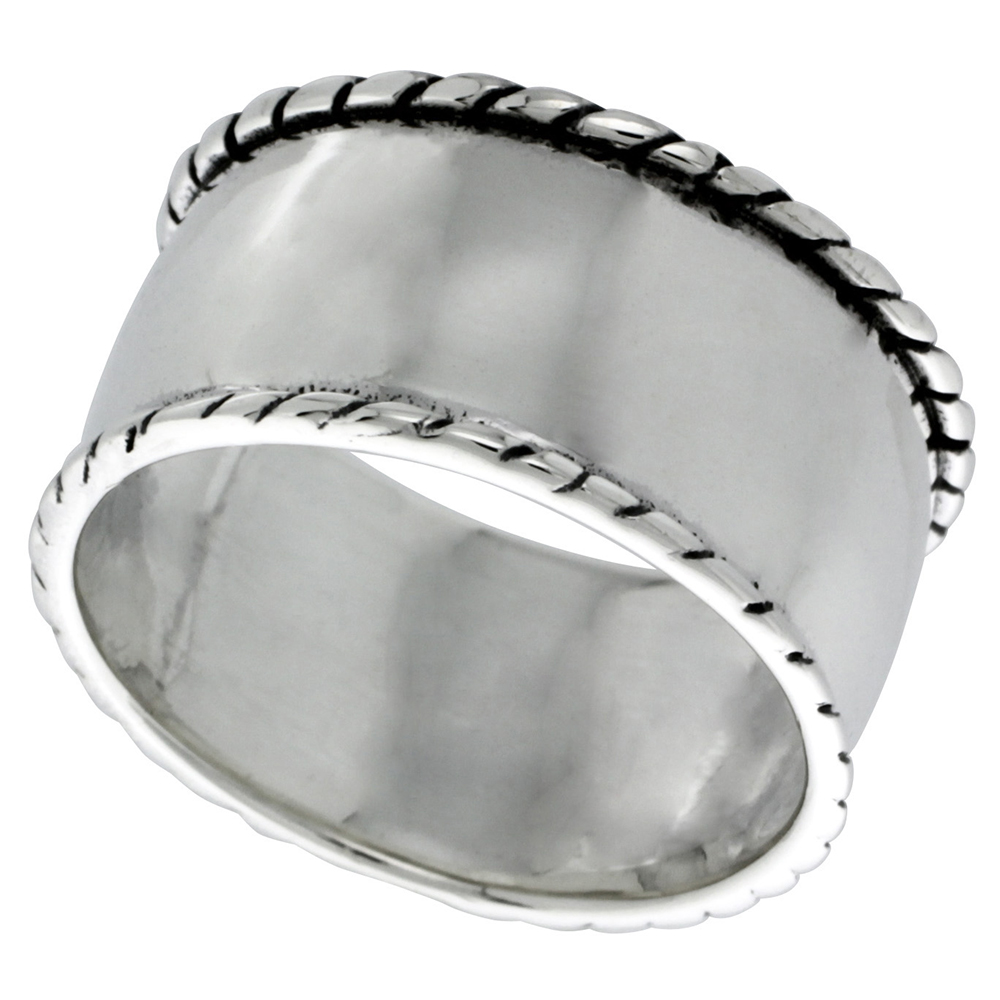 Sterling Silver Dome Ring 1/2 inch wide, sizes 6 - 11