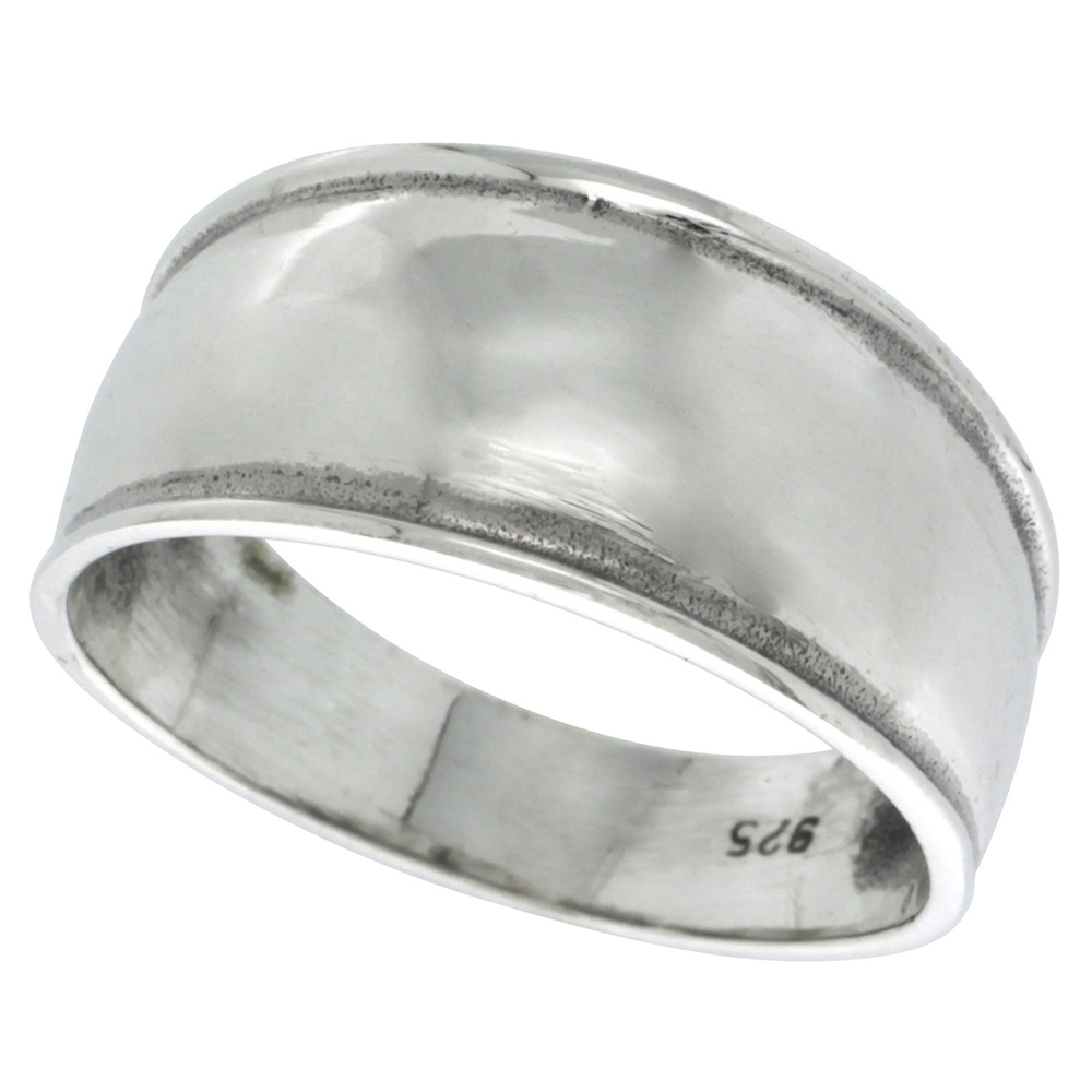 Sterling Silver Dome Ring 7/16 inch wide, sizes 6 - 10