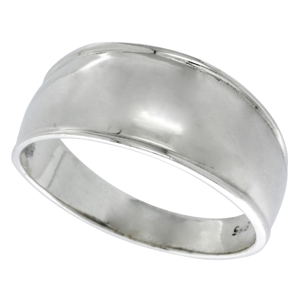 Sterling Silver Dome Cigar Band Ring 5/16 inch wide, sizes 5 - 13