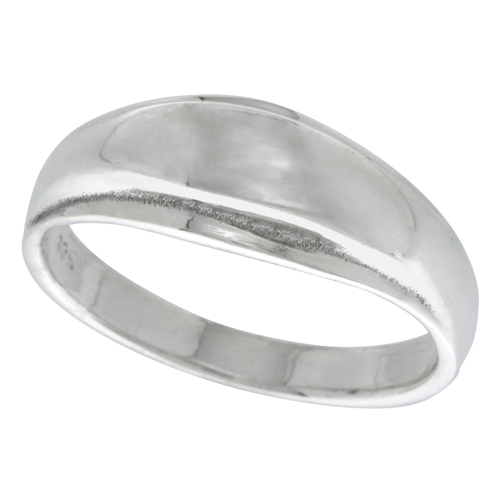 Sterling Silver Domed Ring 3/8 inch wide, sizes 5 - 13