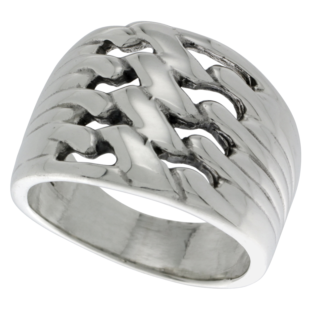 Sterling Silver Twist Knot Ring 3/4 inch wide , sizes 5 - 14